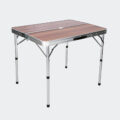 Hliníkový skládací stůl se dvěma lavicemi dřevěné provedení 90x66x70 cm