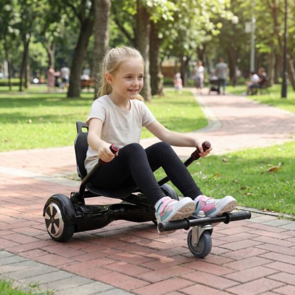 Sedačka na hoverboard černá, nastavitelný kartsitz do 120 kg
