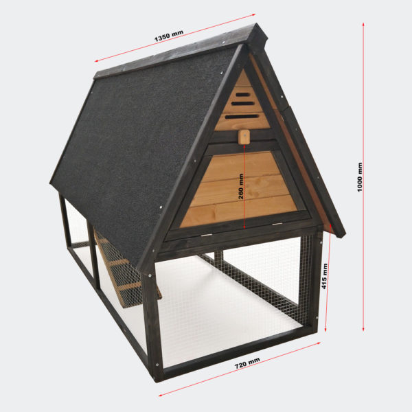 Krytý výběh pro drůbež hnízdícím boxem