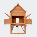 Kurník s kukaní červenohnědé dřevo 310x150x150cm