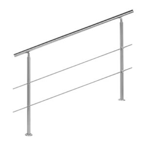 Zábradlí z nerezové oceli 2 příčníky 140 cm