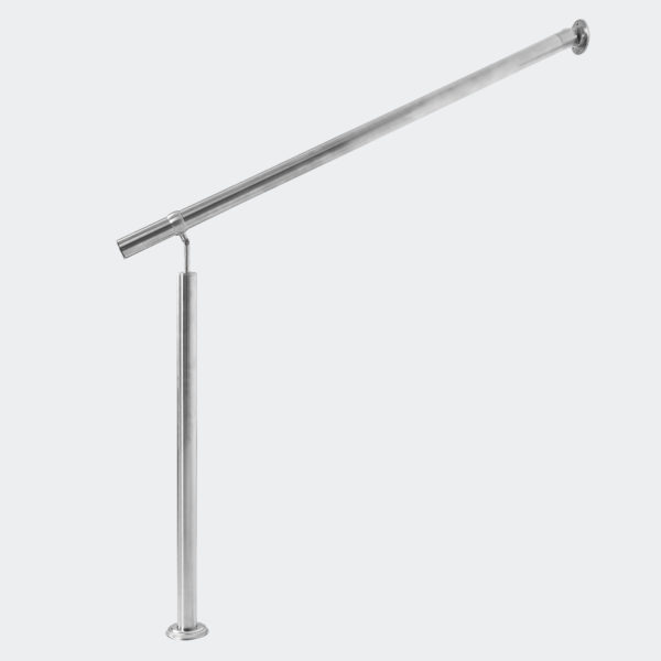 Broušený nerezový zábradlí s madlem 80cm bez příčných tyčí