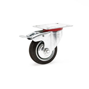 Otočné otočné kolečko s dvojitým dorazem Ø75 mm Gumový nosnost 50 kg