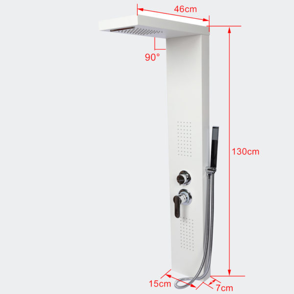 Multifunkční sprchový panel s termostatem bílý
