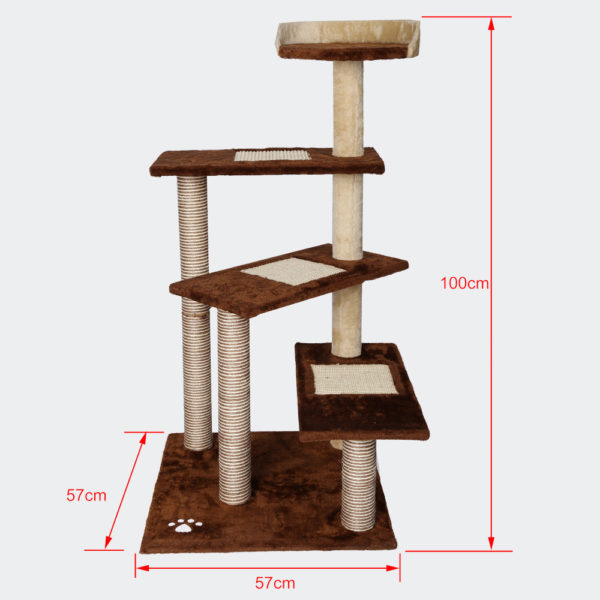 Škrabadlo pro kočky 100cm hnědá/béžová