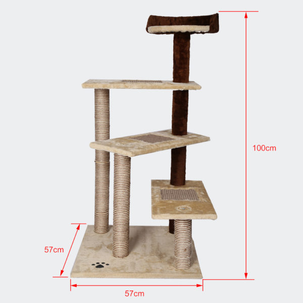 Škrabadlo pro kočky 100cm béžová/hnědá