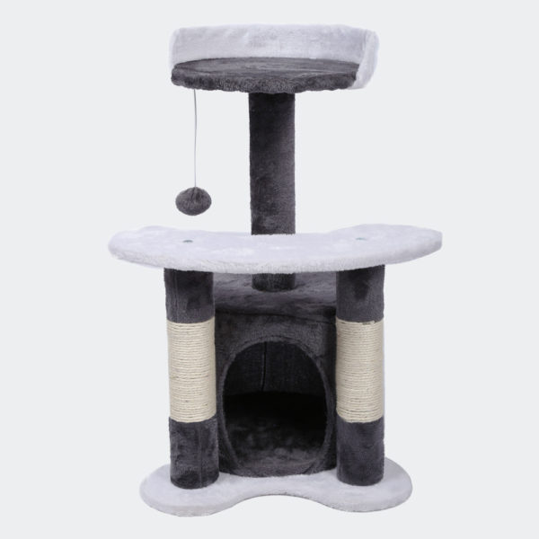 Škrabadlo pro kočky 65cm Šedá/bílá