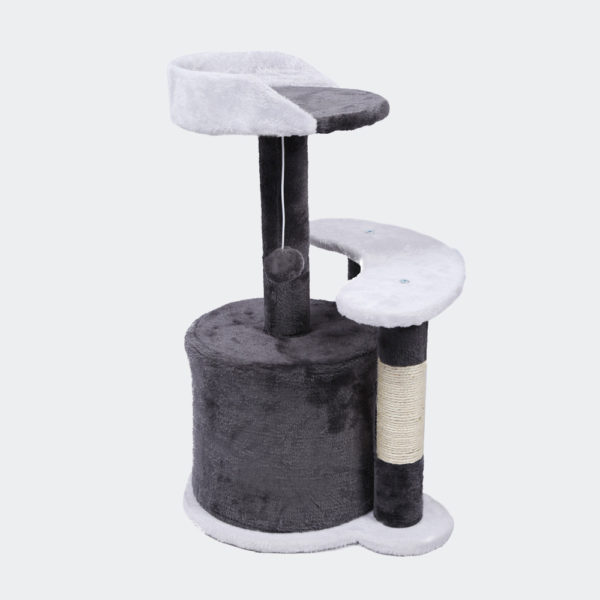 Škrabadlo pro kočky 65cm Šedá/bílá