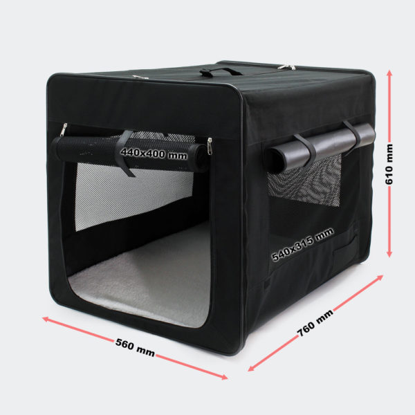 Skládací přepravní klec pro psy, přepravka L (76x56x61cm)