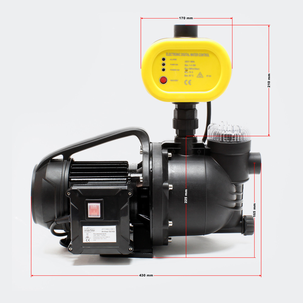 Zahradní čerpadlo 1100W/4600l/h Lapač nečistot a ovládání čerpadla - Obrázek 7