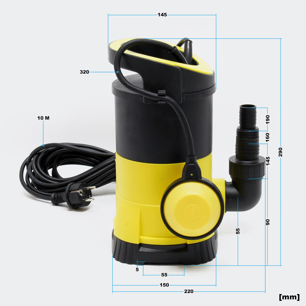 Čerpadlo na odpadní vodu s 7000 l / h, 400 W a čerpací hlavou 7,5 m - Obrázek 2