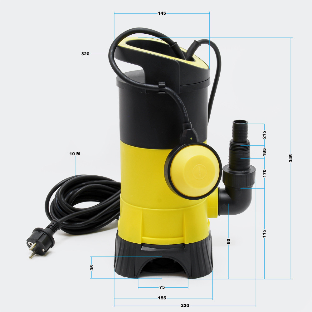 Čerpadlo na odpadní vodu s 15000 l / h, 1100 W a 11 m výtlak - Obrázek 2