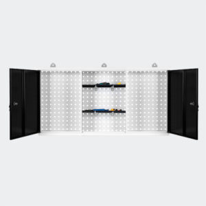 Nástěnná skříňka šedá Vybavení dílny Pracovní stůl Skříňka na nářadí