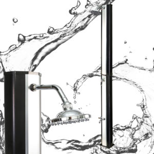Solární vyhřívaná sprcha u bazénu 35L stříbrná barva