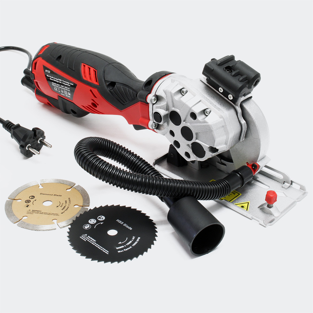 Mini okružní ruční pila s výkonem 705 W, 4500 ot / min, hloubkou řezu 28,5 mm a laserovým vodítkem - Obrázek 2