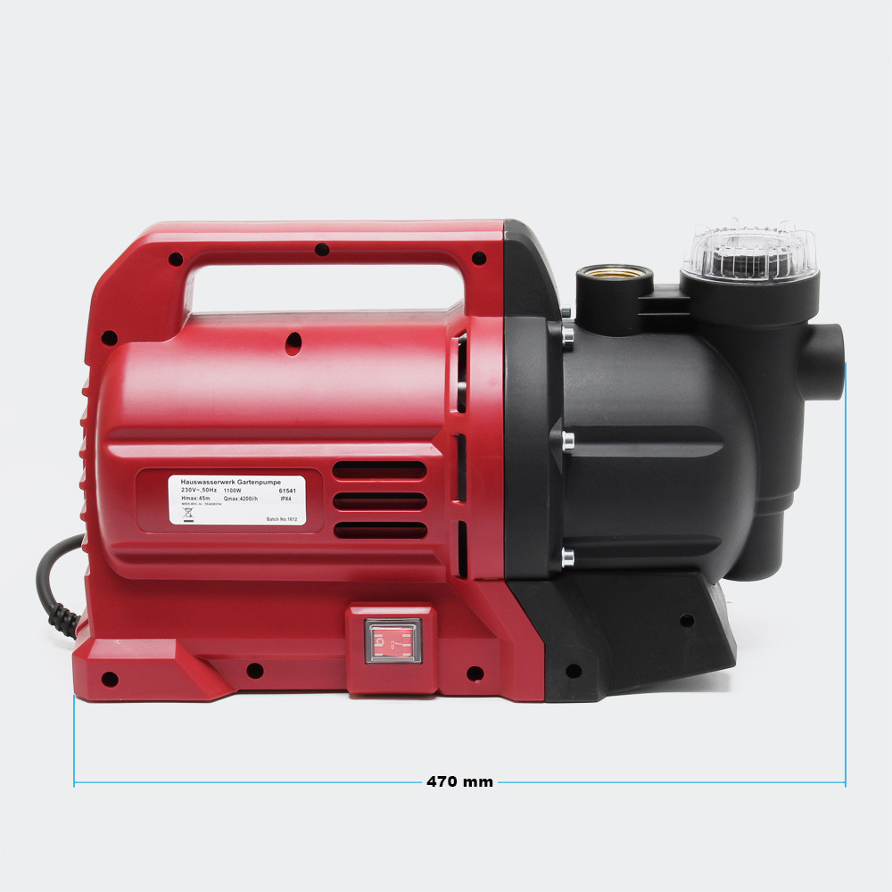 Přenosné zahradní vodní čerpadlo 1100 Watt 4200 l / h - Obrázek 4
