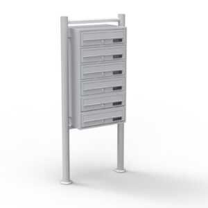 sloupková poštovní schránka 6 stříbrná V1
