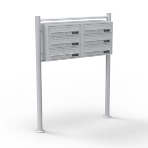 sloupková poštovní schránka 6 stříbrná V2