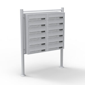 sloupková poštovní schránka 12 stříbrná