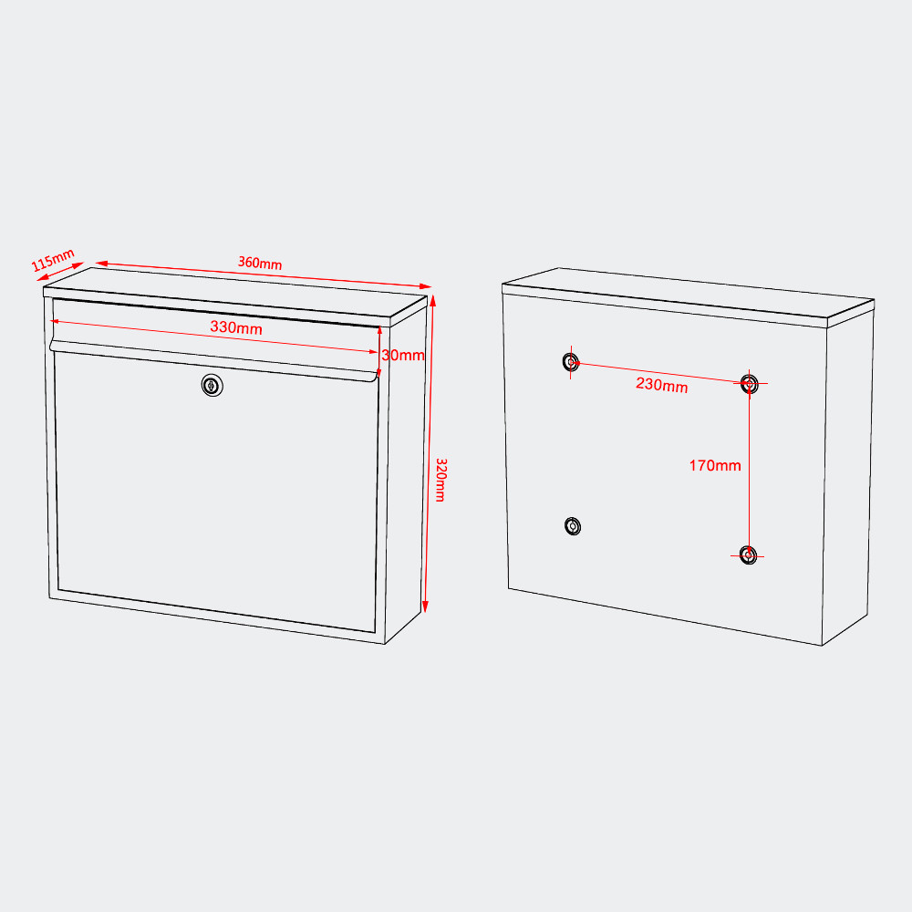 Poštovní schránka na stojanu V13 antracitová - Obrázek 7
