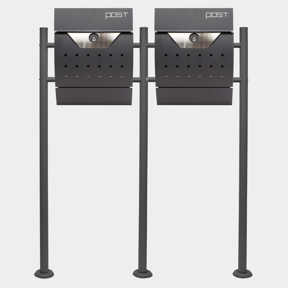 Sada Poštovních Schránek V5 Antracitová Dvojitá - Obrázek 2