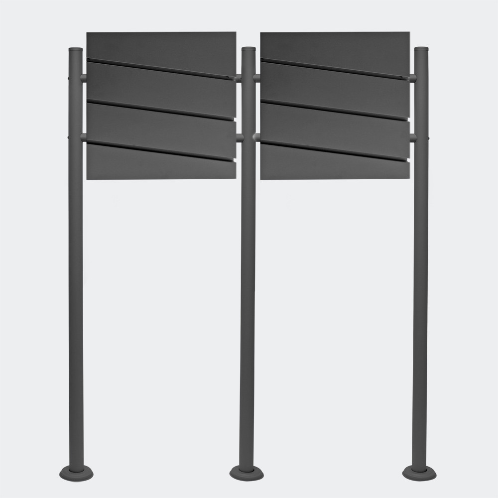 Sada poštovních schránek V16 antracitová dvojitá - Obrázek 2