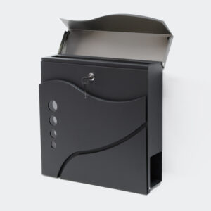 Designová poštovní schránka z pozinkované oceli s práškovým povrchem v nadčasově elegantním vzhledu.