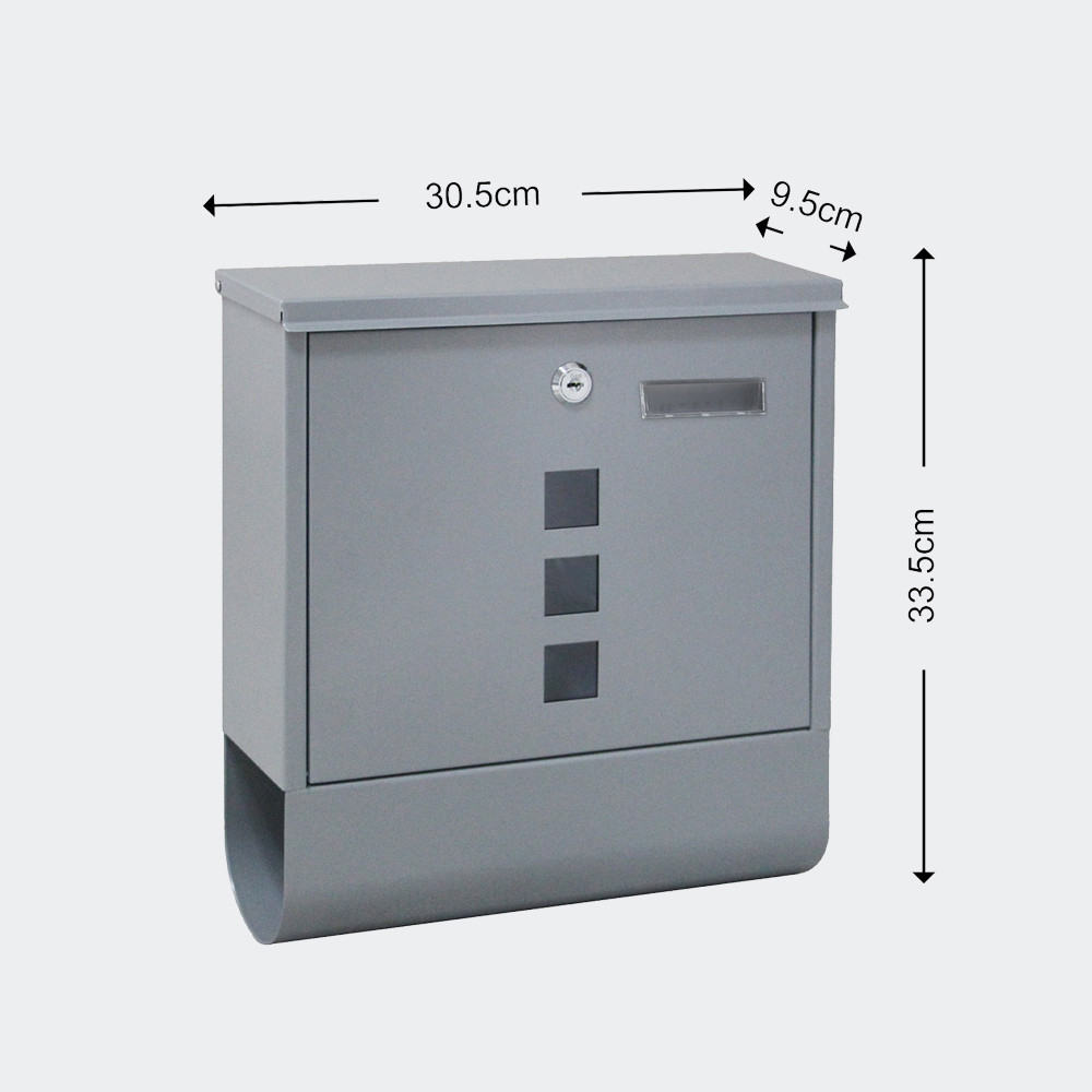 Poštovní schránka s držákem novin stříbrná - Obrázek 2