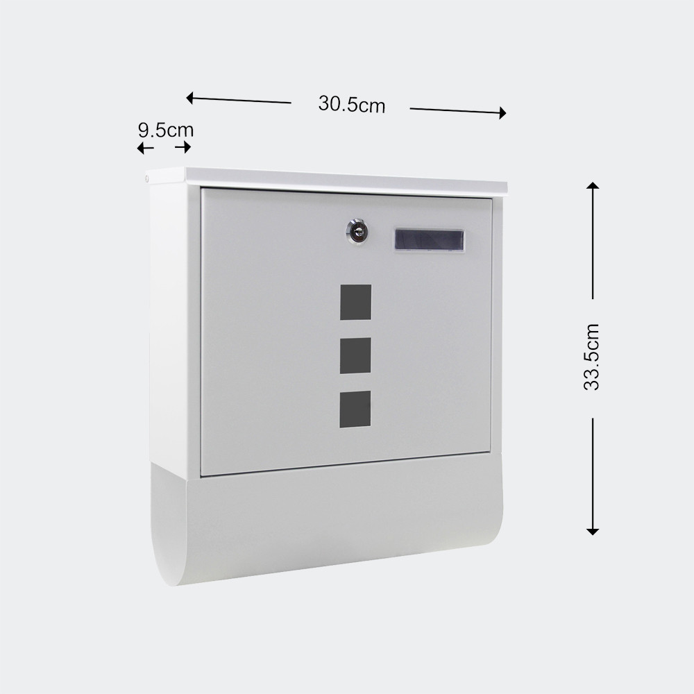 Poštovní schránka s držákem novin bílá - Obrázek 2