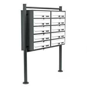 poštovní schránka 2x5 antracitová bílá