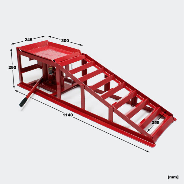 Dvě automobilové rampy s hydraulickým zvedacím zvedákem 2000 kg, nastavitelná výška