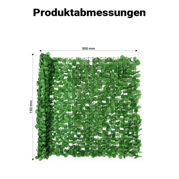 Stínící síť s listy 300 x 150 cm na plot