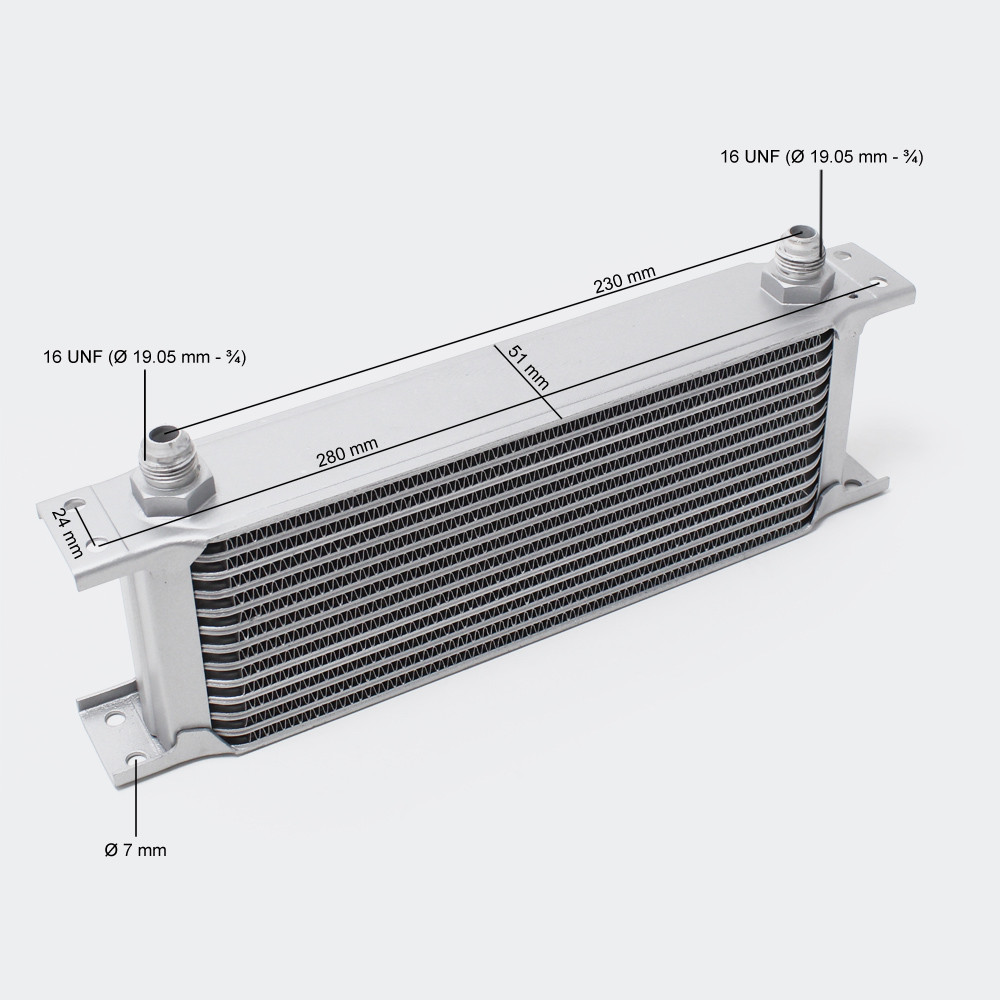 Hliníkový chladič oleje s 13 poli - Obrázek 2