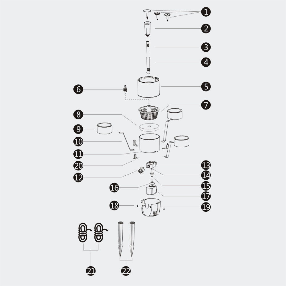 SunSun CSP-250 Plovoucí jezírkové povrchové fontánové čerpadlo 2500 l / h 45 W. - Obrázek 8