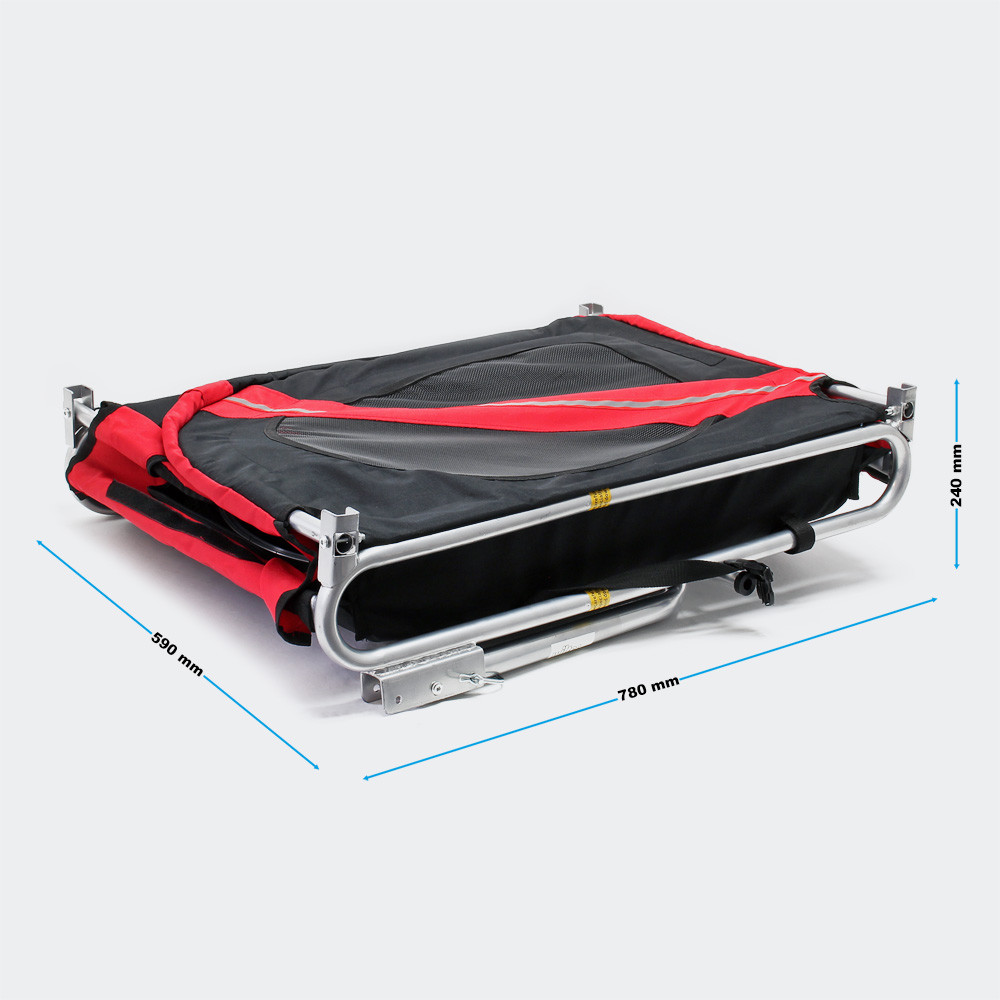 Přívěs pro jízdní kola s ochranou proti dešti v černo-červený - Obrázek 9