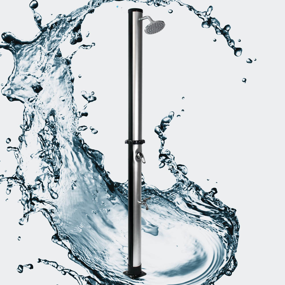 Solární sprcha 20l stříbro-černá