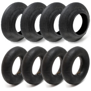 Sada pneumatik na kolečko 4x Pneumatiky 4x Duše 4.00-8 Úhlové ventily TR13