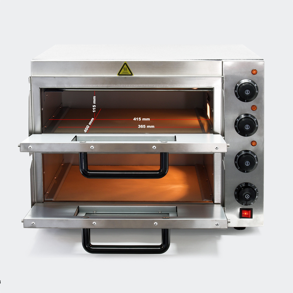 2patrová pec na pizzu 3000W s cordieritovým kamenem - Obrázek 4