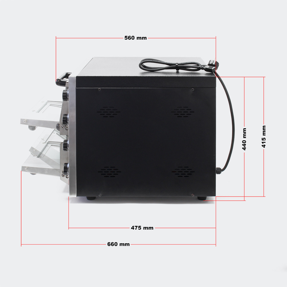 2patrová pec na pizzu 3000W s cordieritovým kamenem - Obrázek 5