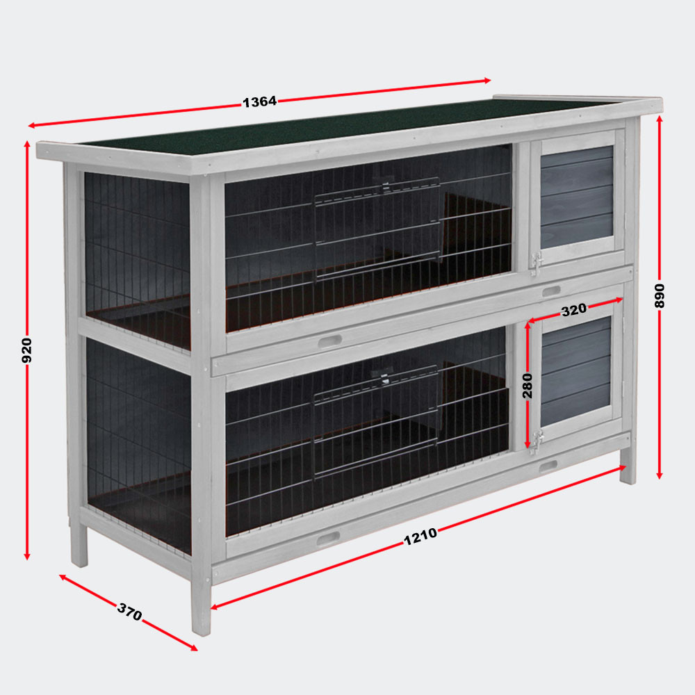 2podlažní králíkárna šedá - Obrázek 4