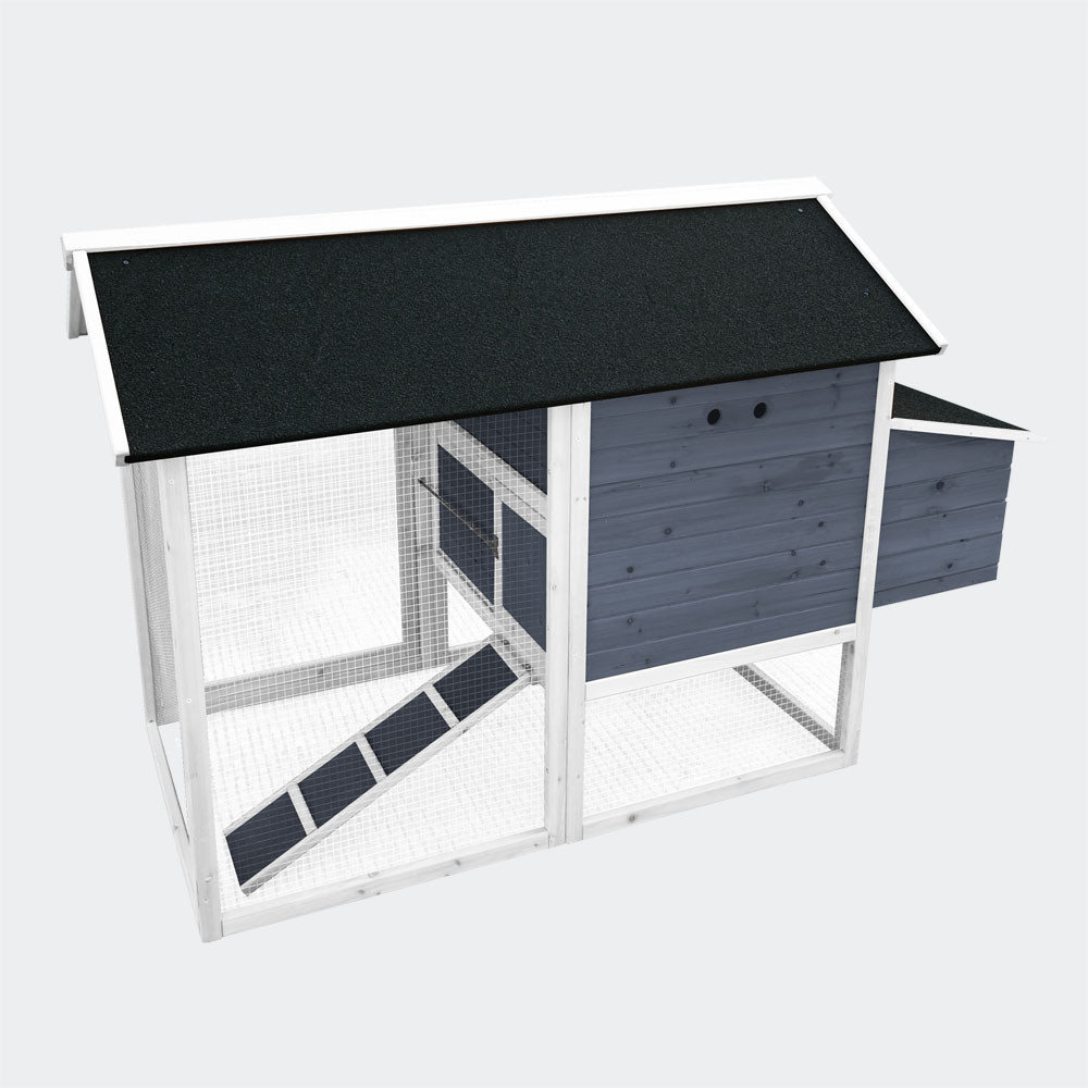 Kurník s výběhem a zvýšeným úkrytem šedý 1710x800x1100mm - Obrázek 3