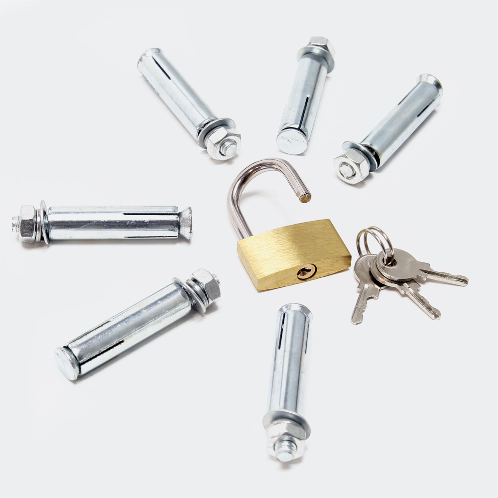 Sklopná parkovací bariéra s visacím zámkem a reflexními pruhy - Obrázek 4