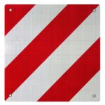 Zadní varovný štítek 500x500mm červeno bílý pro obytný automobil pro Španělsko