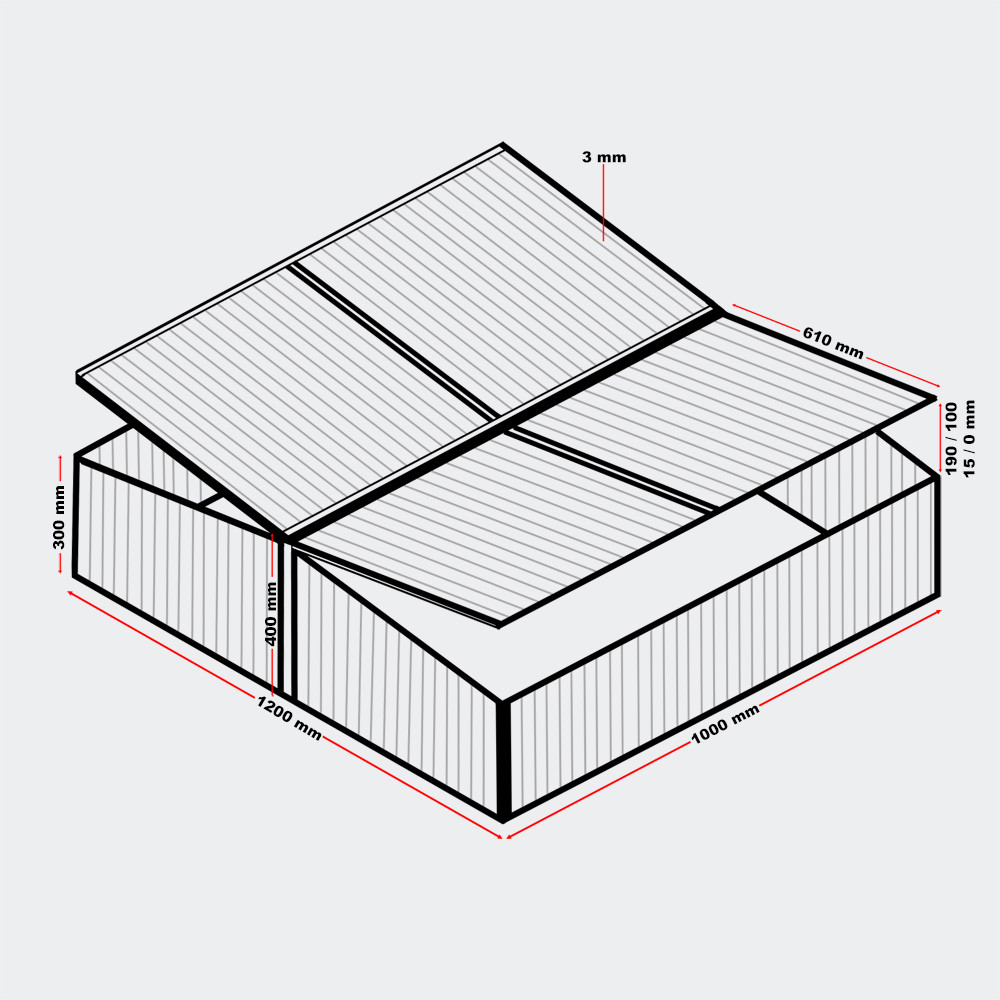 Skleník na bylinky a zeleninu 100x120x40 cm - Obrázek 3