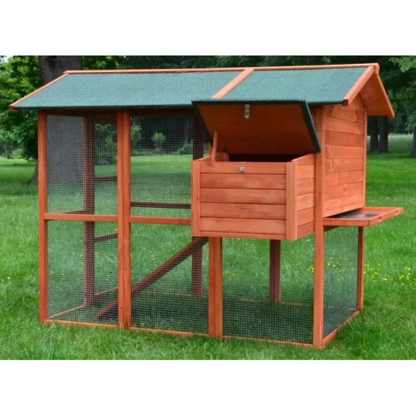 Dřevěný kurník BRUSEL DELUXE s venkovním výběhem pro domácí chov slepic