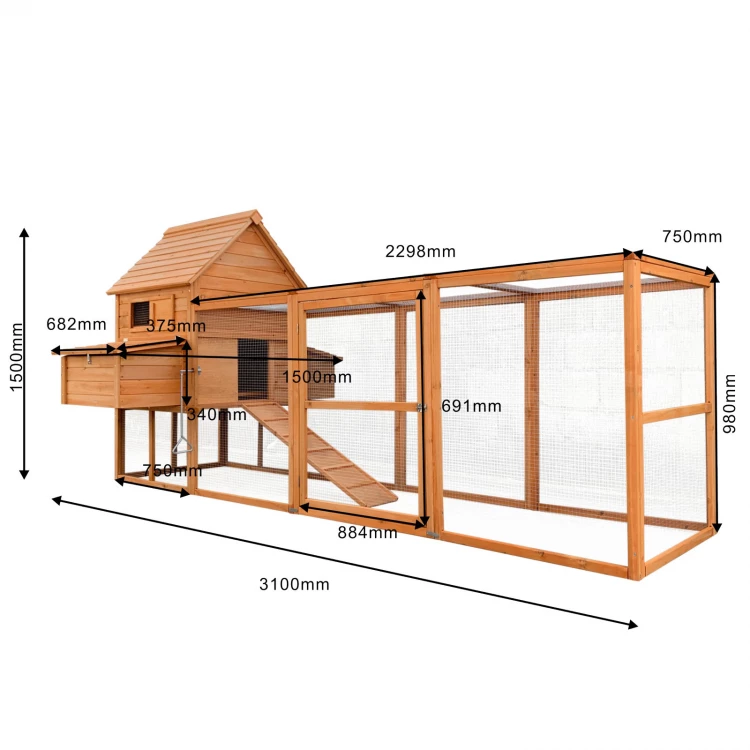 DŘEVĚNÝ A MAXI KURNÍK COPENHAGEN DELUXE, 3100X1500X800 MM - Obrázek 4