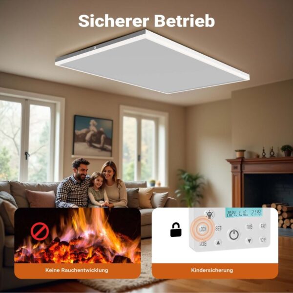 Stropní infra topení 660 W s LED osvětlením