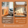 Stropní infra topení 660 W s LED osvětlením