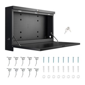 Pracovní stůl k montáži na stěnu do 50 kg, 91,2x69x61 cm, uzamykatelný pracovní stůl se 2 klíči