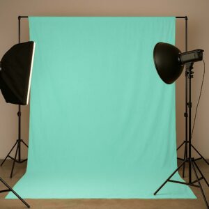 Fotografické pozadí Walimex Fabric Mint Green - 2,85 x 6 m / Tloušťka látky Přibližně 140 g/m² - Vyrobeno z bavlny - Pratelné fotografické pozadí pro fotografická studia